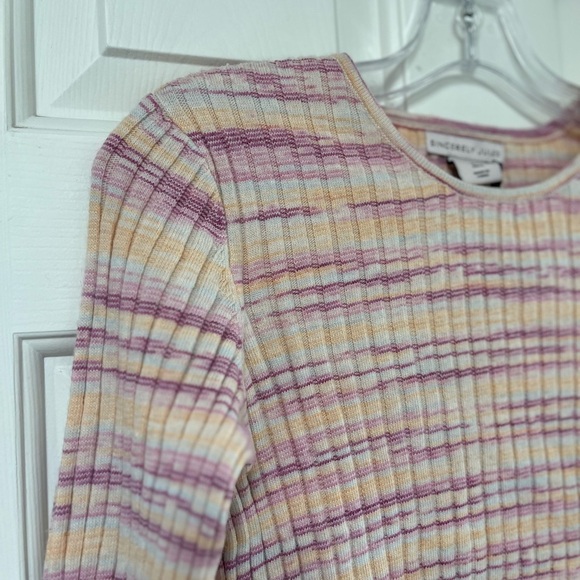 NWT Sincerely Jules Y2K Stretch Ribbed Knit Long Sleeve Sweater S - Picture 4 of 11